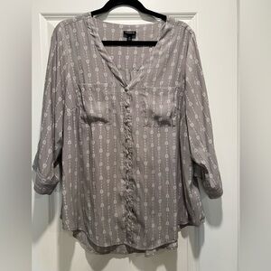 Torrid Gray 3/4 Sleeve Top 2X